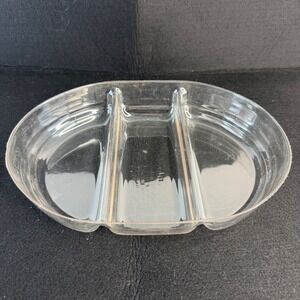 Longaberger Divided Tray Clear Liner 11" x 8.5" x 2" Oval